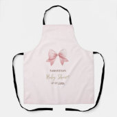 Waterverf Roze Strik Stippen Baby Shower Schort (Voorkant)
