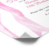 Waterverf roze strik Time Capsule 1e verjaardag Poster (Hoek)