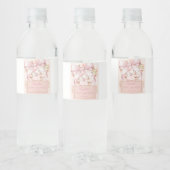 Waterverf Roze Strik Waterfles Labels Etiket (Flessen)