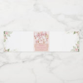 Waterverf Roze Strik Waterfles Labels Etiket (Enkel label)