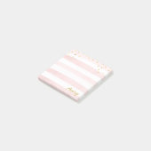 Waterverf Roze stripes Naam Glitter Post-it® Notes (Schuin)
