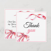 Waterverf Roze Stromend Lint Sweet 16 Verjaardag Bedankkaart (Voorkant / Achterkant)