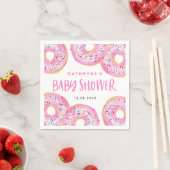 Waterverf Roze Strooide Donuts Baby Borrel Servet (Insitu)
