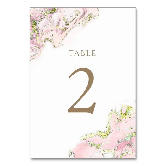 waterverf roze Tabel Nummer 2 Kaart (Voorkant)