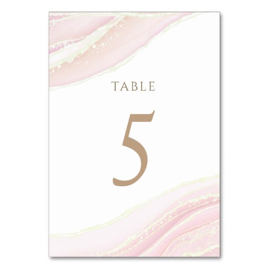 waterverf roze Tabel Nummer 5 Kaart (Voorkant)