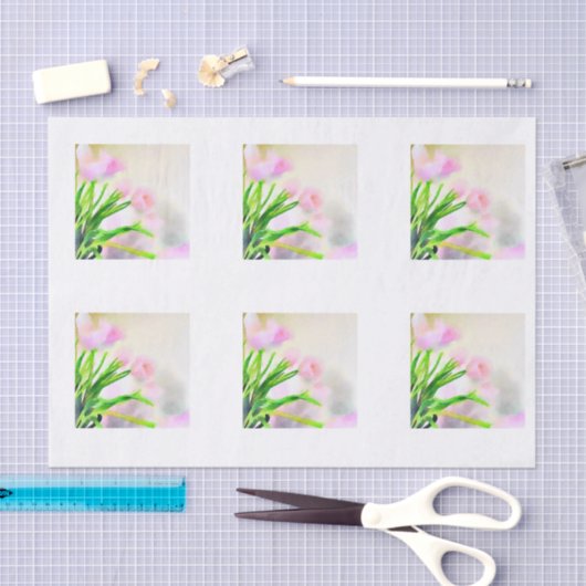 Waterverf roze tapijten voor ontkoppeling tissuepapier (Craft)