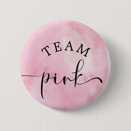 Waterverf Roze Team Roze Button (Voorkant)