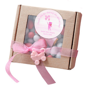 Waterverf roze Teddy Bear-ballonnen Stickers