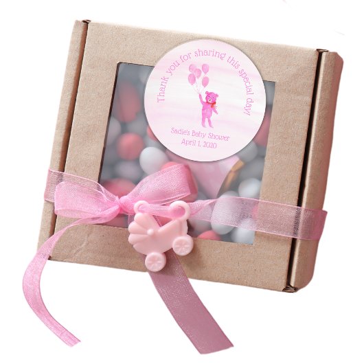 Waterverf roze Teddy Bear-ballonnen Stickers