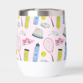 Waterverf Roze Tennis Patroon Monogram (Achterkant)