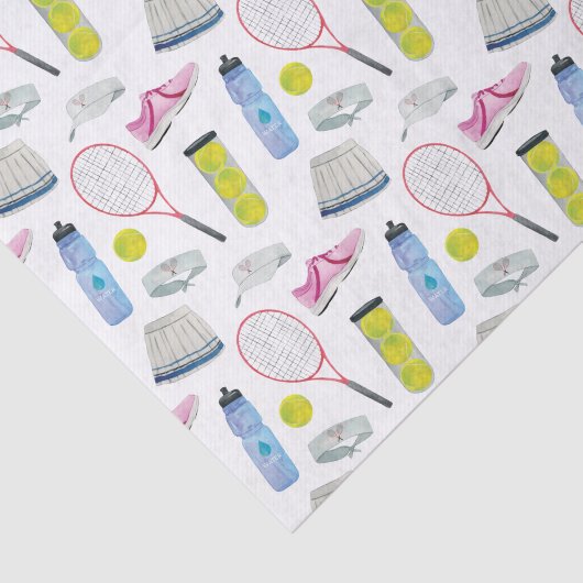 Waterverf roze tennispatroon tissuepapier (Detail)