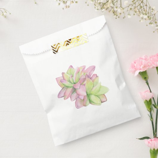 Waterverf Roze tinged Succulent Bedankzakje (Gezegeld)