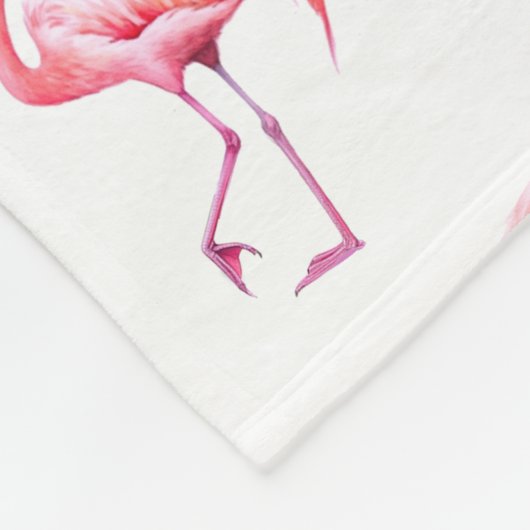 Waterverf Roze Tropisch Flamingo Monogram Initiaal Fleece Deken (Hoek)