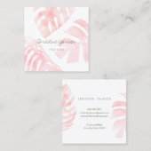 waterverf roze tropische bladeren visitekaartje (Voorkant / Achterkant)