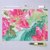 Waterverf Roze Tropische Bloemen Alcoholinkt Tissuepapier (Craft)