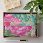 Waterverf Roze Tropische Bloemen Alcoholinkt Tissuepapier (Geschenk)