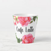 Waterverf Roze tuinbouwers, groot ontwerp Latte Mok (Voorkant)