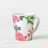 Waterverf Roze tuinbouwers, groot ontwerp Latte Mok (Rechterhoek)