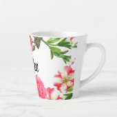 Waterverf Roze tuinbouwers, groot ontwerp Latte Mok (Rechts)