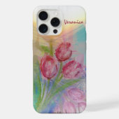 Waterverf Roze Tulip iPhone Hoesje (Achterkant)