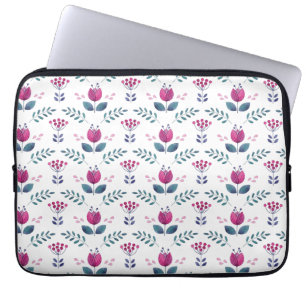 Waterverf Roze Tulip Laptop Sleeve
