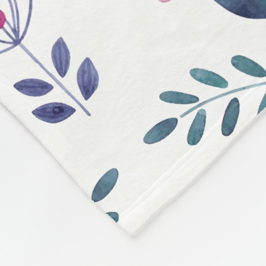 Waterverf Roze Tulip monogram ontwerp Fleece Deken (Hoek)