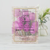 Waterverf Roze Tulips Bouquet Wedding Kaart (Staand voorkant)