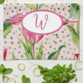  waterverf roze tulp floraal theedoek (Gevouwen)