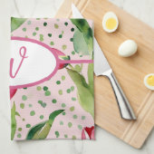  waterverf roze tulp floraal theedoek (Quarter Fold)