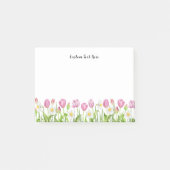 Waterverf Roze Tulpen Aangepaste tekst na-it notit Post-it® Notes (Voorkant)