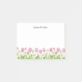 Waterverf Roze Tulpen Aangepaste tekst na-it notit Post-it® Notes