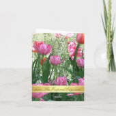 Waterverf Roze Tulpen Bedankkaart (Achterkant)