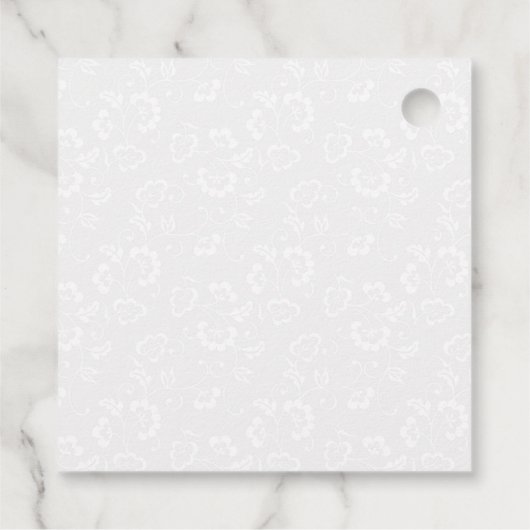 Waterverf roze tulpen en narcissen bruiloft bedankjes labels (Achterkant)