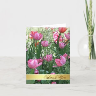 Waterverf Roze Tulpen Hartelijk dank Bedankkaart