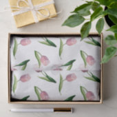 Waterverf roze tulpen naadloos patroon tissuepapier (Geschenk)