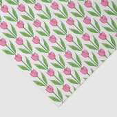 Waterverf Roze Tulps Floral Weefpapier Tissuepapier (Detail)