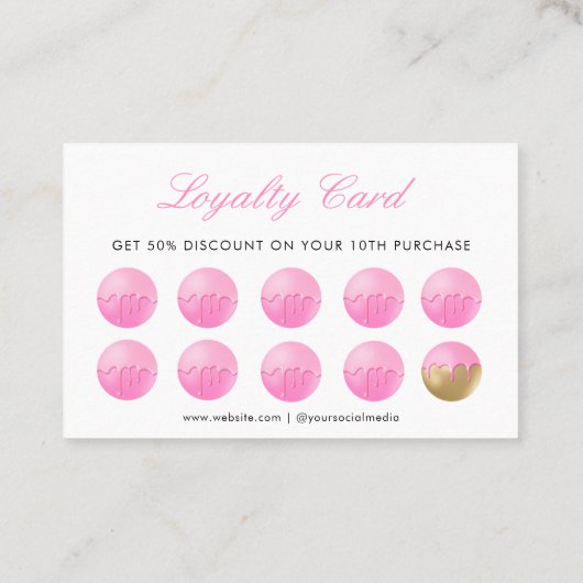 Waterverf Roze Utensils Bakkerij Klantenkaartje (Achterkant)