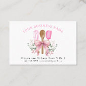 Waterverf Roze Utensils Bakkerij Klantenkaartje (Voorkant)