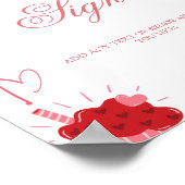 Waterverf roze valentijn hart Custom party teken Poster (Hoek)