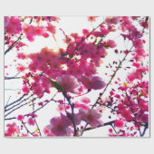 Waterverf roze veer floraal | Drijvende boom Cadeaupapier (Vlak)