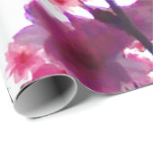 Waterverf roze veer floraal | Drijvende boom Cadeaupapier (Rol Hoek)