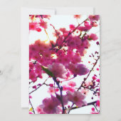 Waterverf roze veer floraal | Drijvende boom Save The Date (Achterkant)