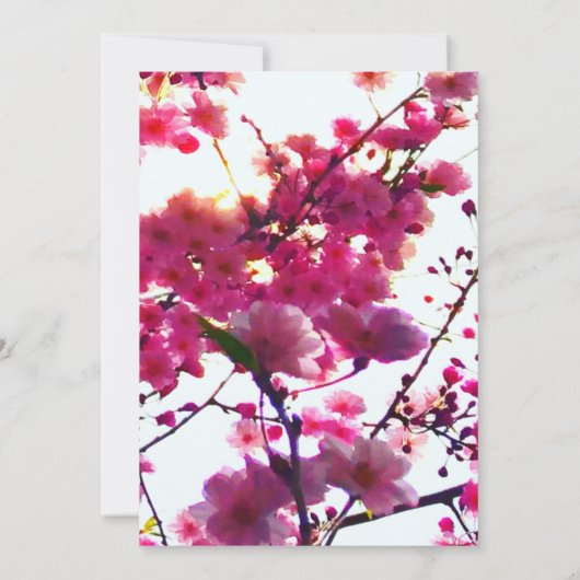 Waterverf roze veer floraal | Drijvende boom Save The Date (Achterkant)