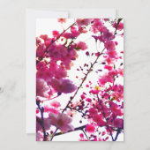 Waterverf roze veer floraal | Drijvende boom Save The Date (Achterkant)