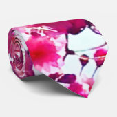 Waterverf roze veer floraal | Drijvende boom Stropdas (Opgerold)