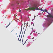 Waterverf roze veer floraal | Drijvende boom Tissuepapier (Detail)