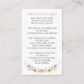 Waterverf Roze ventilator begrafenisgebeertje Visitekaartje (Achterkant)