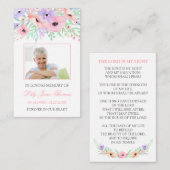 Waterverf Roze ventilator begrafenisgebeertje Visitekaartje (Voorkant / Achterkant)