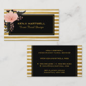 Waterverf Roze ventilator & Gold Stripes Professio Visitekaartje (Voorkant / Achterkant)