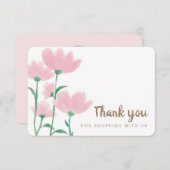 Waterverf Roze ventilator Hartelijk dank Bedankkaart (Voorkant / Achterkant)